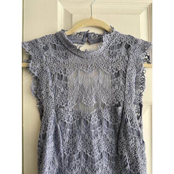 Intimately Free People Daydream Lace Periwinkle Minidress Open Back size Large - Picture 5 of 12
